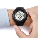 Men Sport Digital Round Watch Luminous Led Dial Multifunction Clock Outdoor Silicone Strap Outdoor Waterproof Watch For Man Boys