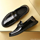 Men Genuine Leather Casual Shoes Comfortable Business Leisure Luxury Crystal Dress Shoes Party Cool Slip-on Loafers