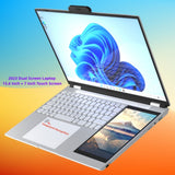 Dual-screen Laptop intel Celeron N5105 4 Core 4 Thread 2.0GHz 15.6-inch IPS 2K four-sided narrow screen 7-inch IPS Touch screen