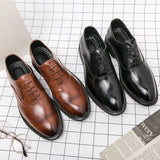 High Quality Leather Wedding Dress Luxury Brand Men Office Business 2022 Spring Autumn Designer Male Footwear Formal Party Shoes