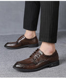 New Leather Casual Shoes For Men Italian Type Business Dress Shoes Street Leisure Comfortable Lace-up Derby Shoes