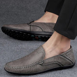 Genuine Leather Men Shoes Luxury Brand  Casual Slip on Formal Loafers  Moccasins Italian Black Male Driving 2023