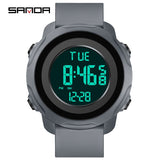 Sanda 6122 New Fashion Outdoor Sports Men Silincone Strap Waterproof Digital Movement Electronic LED Alarm Mode Wrist Watches