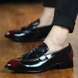 HKDQ Hot Selling Tassels Slip-on Leather Shoes Men Fashion Pointed Breathable Men's Loafers Comfortable Non-Slip Dress Shoes Men
