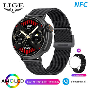 NFC Smart Watch For Men Women Voice Assistant Sports Fitness Watches Bluetooth Call Reloj Hombre Man Smartwatch AMOLED HD Screen