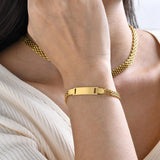 Vnox Personalized Baby Kids Name Bracelets, Gold Color Stainless Steel Mesh Band Wristband, Customized Gift To Newborns
