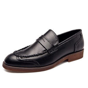 2022 Classic Crocodile Pattern Business Flat Shoes Men Designer Formal Dress Leather Shoes Men's Loafers Christmas Party Shoes