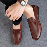 Men Simple Outdoor Walking Shoes 2023 Hot Sale Casual Shoes All-match Fashion Leather Loafers Lightweight Social Dress Shoes