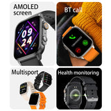 AMOLED Screen Smart Watch Ultra Always-on Display Sports Fitness Tracker Bluetooth Call Women Men Smartwatch For Android Apple