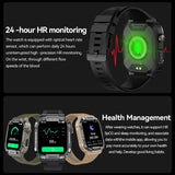 Rugged Military Smart Watches Men 400mh Large Battery Heart Rate Monitoring 1.85'' Bluetooth Call Smartwatch For Xiaomi Samsung