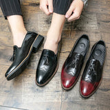 New British Style Men's Brogue Dress Shoes Loafers Oxford Classic Tassel Business Office Men Casual Shoes Formal Wedding Shoes