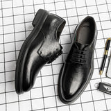 Genuine Leather Shoes Men Business Dress Shoes All-Match Casual Shoes Shock-Absorbing Footwear Wear-Resistant