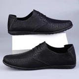 Men Loafers Leather Shoes Men Business Dress Casual Flat Shoe Male Footwear Moccasins Lightweight Plus Size Shoes Zapatos Hombre