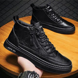 Men Boots Winter High Top Leather Shoes Fashion Cotton Shoes Fashion Ankle Boots Business Casual Outdoor Shoes Male Sneakers New