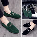 Classic Green Men's Suede Moccasins Large Size 47 Breathable Leather Loafers Men Low Slip-on Casual Shoes for Men zapatos hombre