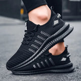 Fashion Men Sneakers Mesh Casual Shoes Lac-up Breathable Lightweight Walking Sneakers Men Shoes Plus Size Summer Tenis Shoes