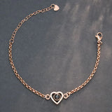 Silver/Gold Color Projection Photo Heart Bracelet with Stainless steel a chain Heart Bracelet Bangle Jewelry for Men Women Gift
