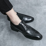 New Handmade Mens Wingtip Oxford Shoes Leather Brogue Men's Dress Shoes Classic Business Formal Shoes for Men Zapatillas Hombre