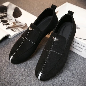 Men's Loafers Shoes Comfortable Slip-on Casual Shoes Men Black Flats Breathable Social Shoe Male Driving Footwear