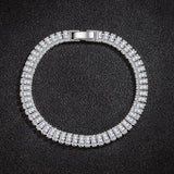 luxury designer 925 Sterling Silver fine Crystal Bracelet  For Women fashion Jewelry Engagement Wedding Glamour Jewelry 18CM
