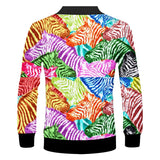 UJWI Man Autumn New Zip Jacket 3D Printed Lovely Zebra Colorful Large Size Costume Unisex Zipper Coat Wholesale