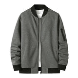 2021 New Men Casual Stripe Bomber Jacket Male Black Round Neck Cotton Jacket jaqueta masculina chaquetas hombre