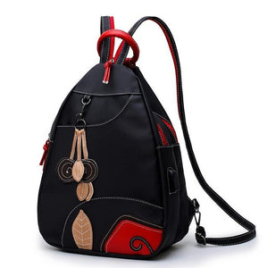 Yogodlns NEW Retro Leaves Student Style Women Backpack Multifunction Girls Nylon Waterproof Backpack School Bag