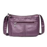 Annmouler Vintage Women Solid Color Shoulder Bag Pu Leather Crossbody Bag Quality Pocket Handbags Casual Purse