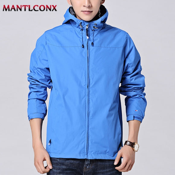 MANTLCONX Youthful Hooded Jacket Men Spring Autumn Waterproof Outwear Men's Jacket Windbreaker Jackets Male Overcoat Trend Coat