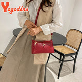 Yogodlns Vintage Printing Shoulder Messenger Bag Female Pu Leather Crossbody Bag Multi-pocket Cellphone Handbag and Purse Bolsa