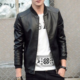 2020 Autumn Winter Men&#39;s Leather Jacket Coat Stand Collar Plus Size 4XL Causal Slim Fit Pu baseball Jackets hombre jaqueta couro