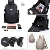 Women Travel Backpack Travel Bag Anti-Theft Oxford Cloth Backpack Black Multifunctional Waterproof Large Capacity Bag Schoolbag