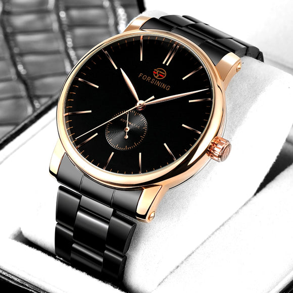 New Luxury FORSINING Watches Stainless Steel Waterproof Mechanical Men's Wristwatches Big Dial Automatic Watch Men Wrist Watches