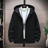 2021 Autumn/Winter New Men&#39;s Fashion Trim Casual Solid Color Fleece and Thick Warm Hooded Jacket Loose High Quality Men&#39;s Jacket