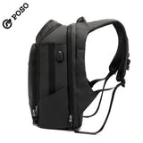 POSO Backpack 17.3inch USB Laptop Backpack Nylon Waterproof Business Travel Backpack Fashion Outdoor Sports Student Backpack