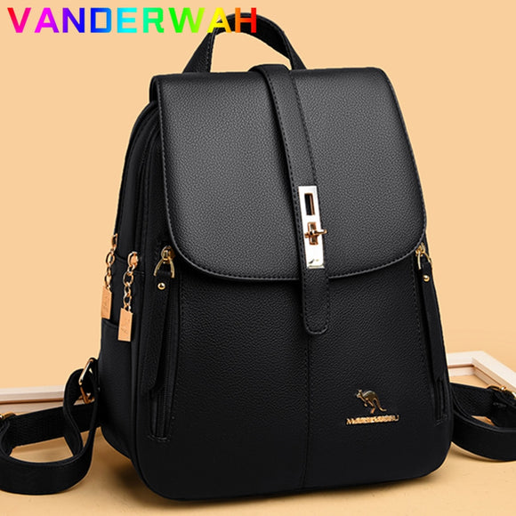 5 Colors Women Soft Leather Backpacks Vintage Female Shoulder Bags Sac A Dos Casual Travel Ladies Bagpack Mochilas School Bags