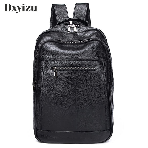 New Natural Cowskin 100% Genuine Leather Men's Backpack Fashion Large Capacity Shoolbag For Boy Leather Laptop Backpack Bag