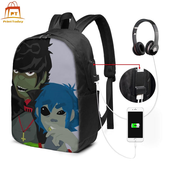Gorillaz Backpack Gorillaz Backpacks with USB Interface Teen University Bag Multifunctional Men's Women's Pattern Bags