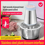 Meat Grinder Food Chopper 2L Stainless Steel Food Processor for Meat Vegetables Fruits and Nuts Stainless Steel Bowl