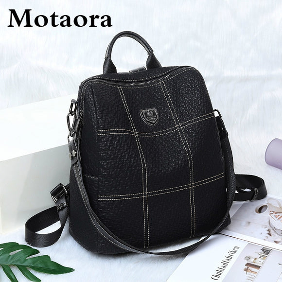 MOTAORA Women's Backpack High Quality Leather Backpack Ladies Large Capacity Anti-theft Shoulder Bag For Women Female Travel Bag