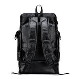 Weysfor Anti Theft Men Backpack with Shoe Pocket Male Laptop Backpack PU Leather Black Travel Backpack Waterproof Travel Bag