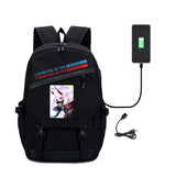 Zero Two Backpack Darling in the Franxx Fashion Beautiful Girl Printing Multifunction USB Charging Laptop Shoulder Travel Bags