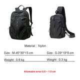 Men&#39;s Backpack Black 2023 New Nylon Waterproof Outdoor Teens Sports Bag Male USB Business Travel Package Youth School Backbag