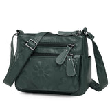 2 Layers Casual Women&#39;s Bags New Small Printing Shoulder Crossbody Handbags and Purse Multi-pocket Leather Messenger Sac Bolsa