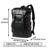 Men&#39;s Large Leather Antitheft Travel Backpack Laptop Bags Men Black Bagpack Boy Big Capacity School Male Business Shoulder Bag