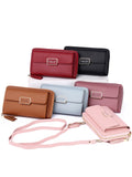 Women PU Leather Mobile Phone Bag Ladies Small Shoulder Wallet Crossbody Female Cellphone Purse Mini Messenger Bags