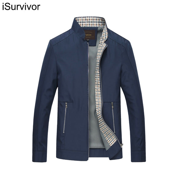 iSurvivor 2022 Men Autumn Jackets and Coats Jaqueta Masculina Male Causal Fashion Slim Fitted Large Size Zipper Jackets Hombre