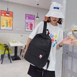 Popular Solid Color Students School Knapsacks Women Large Capacity Shopping Travel Backpacks Nylon Ladies Rucksacks