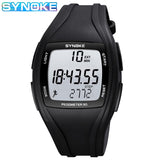 SYNOKE 9105 Sport Watch Men Pedometer 50M Waterproof Multifunction Digital Wristwatch PU Strap LED Mens Electronic Watch Mens