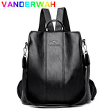 Anti-theft Soft Leather Backpack Women Vintage Shoulder Bag Ladies High Capacity Travel Bagpack School Bag Girl Mochila Feminina